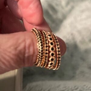 Rows of Sparkle, Bomb Party, rose gold onyx 
Msrp 170.00 size 7
